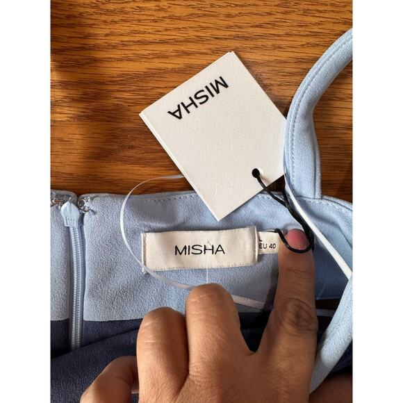 Misha blue Fernanda Two-Toned bodycon  Midi PArty Dress size L - Picture 9 of 12